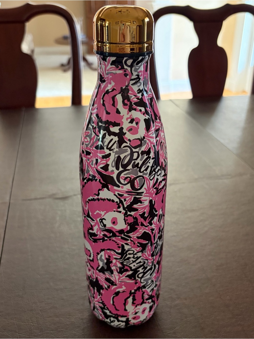 Swell + Lilly Pulitzer Insulated Stainless Steel Water Bottle with Gold Cap